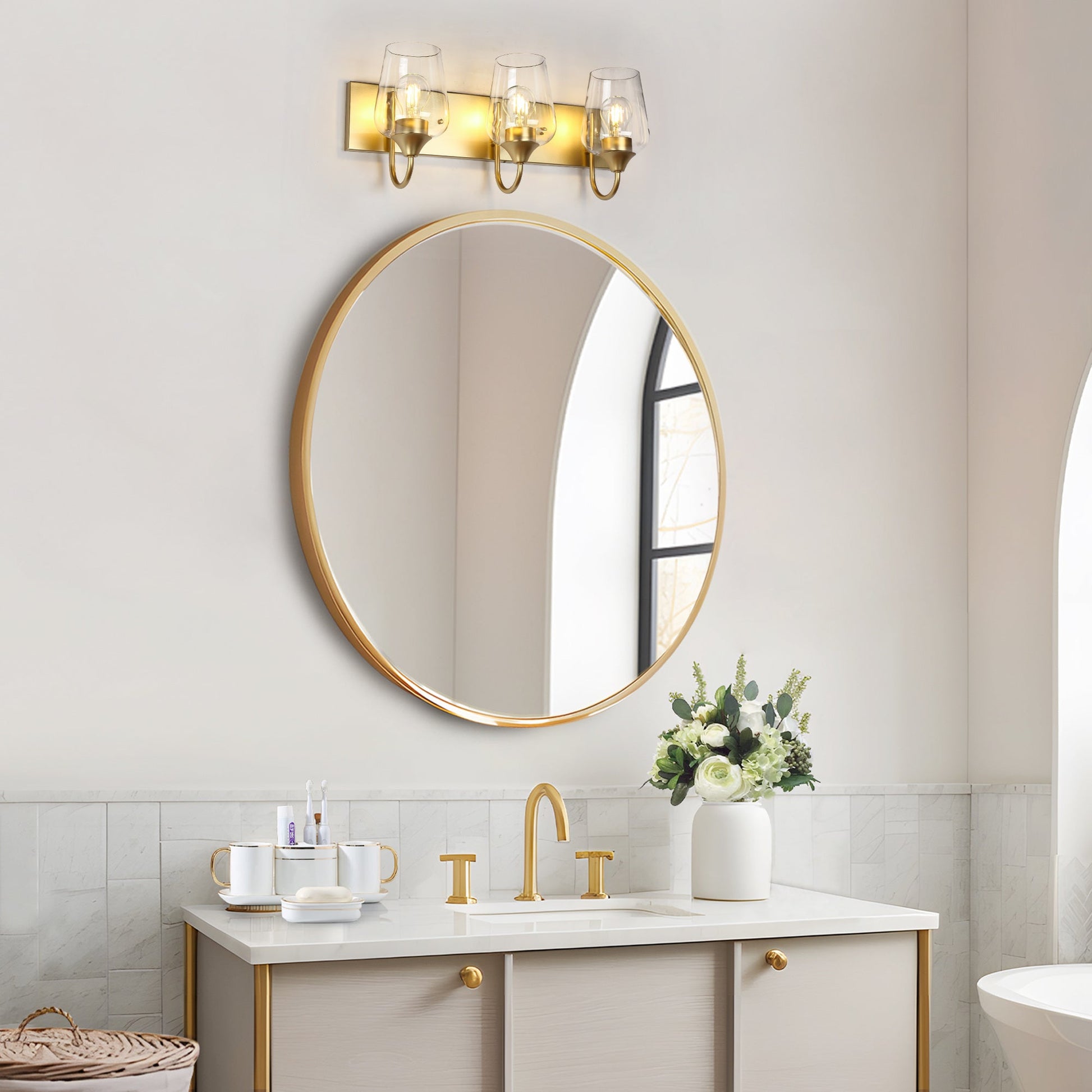 Rambutan 3-Light Gold Vanity Light