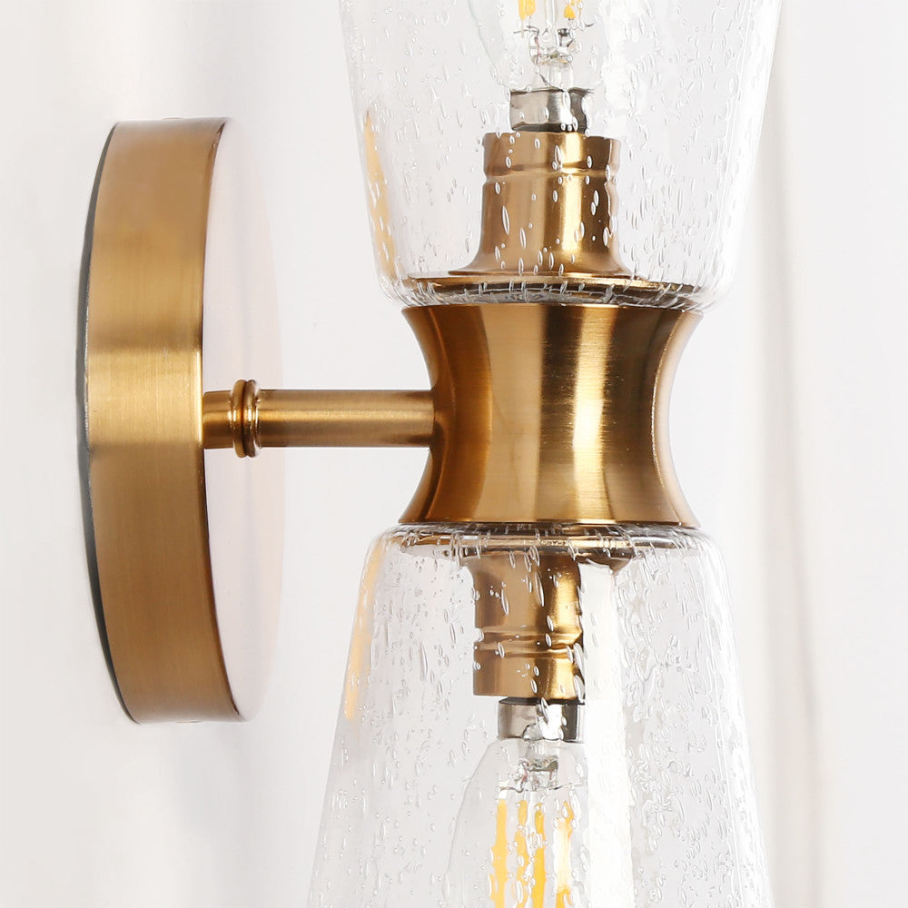 Edvuwaii 2-Light Modern Gold Seeded Glass Wall Sconces Light