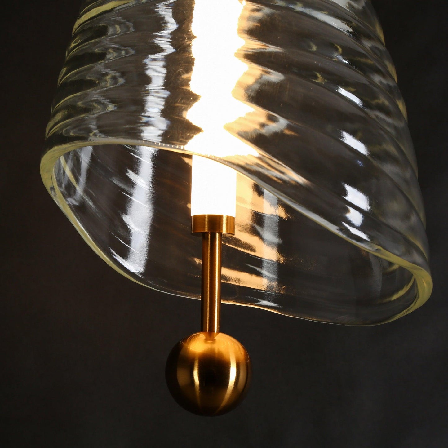 1-Light LED Resin Pendant Light Brass - Belles Lighting