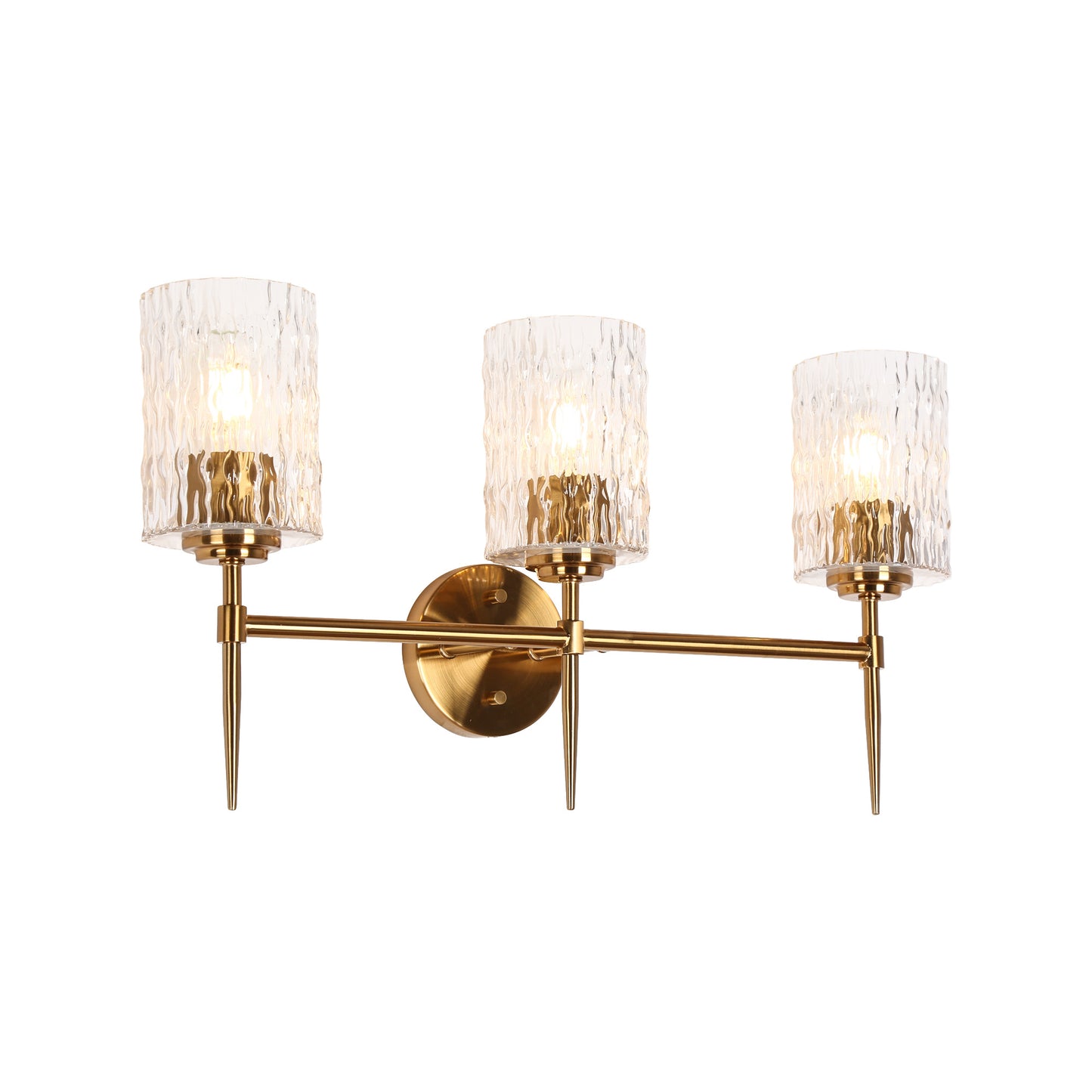 3-Light Gold Bathroom Vanity Lights - Belles Lighting