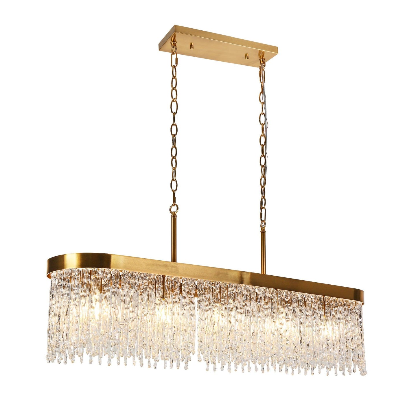 5-Light Glass Kitchen Island Chandeliers - Belles Lighting