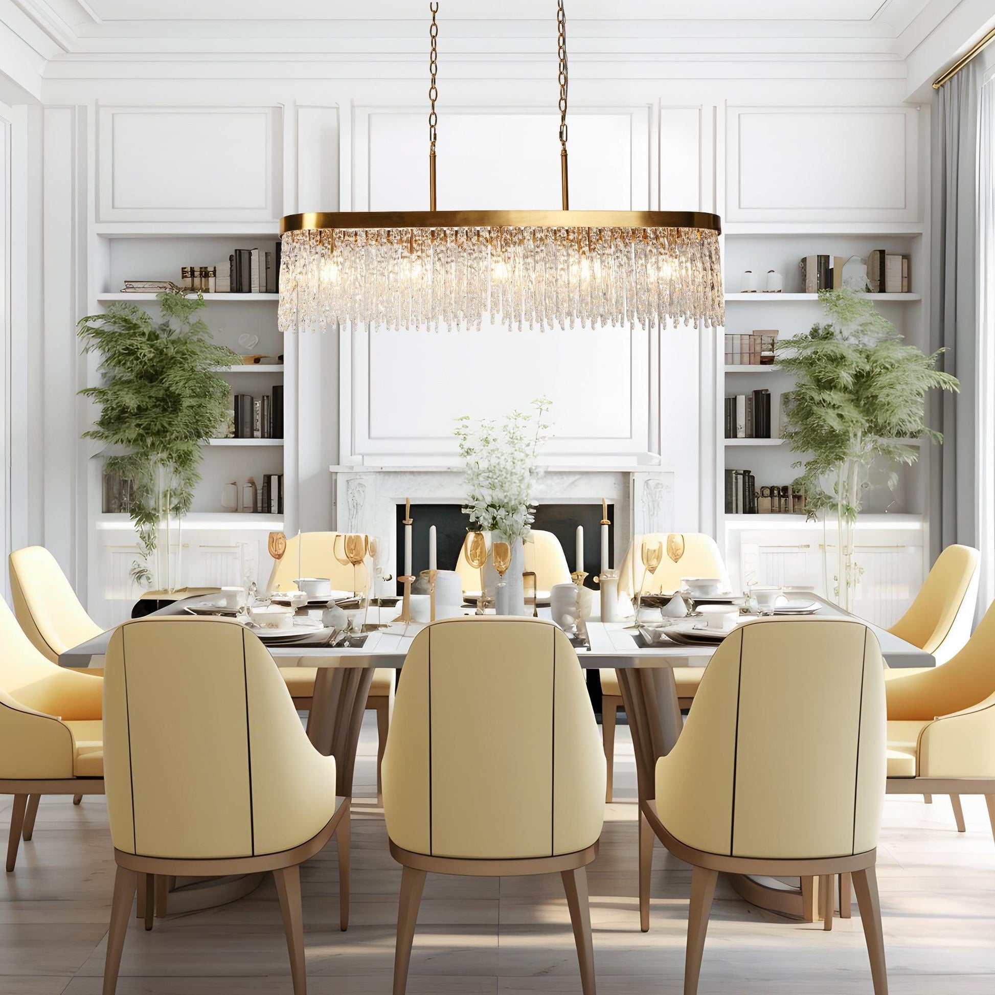 5-Light Glass Kitchen Island Chandeliers - Belles Lighting