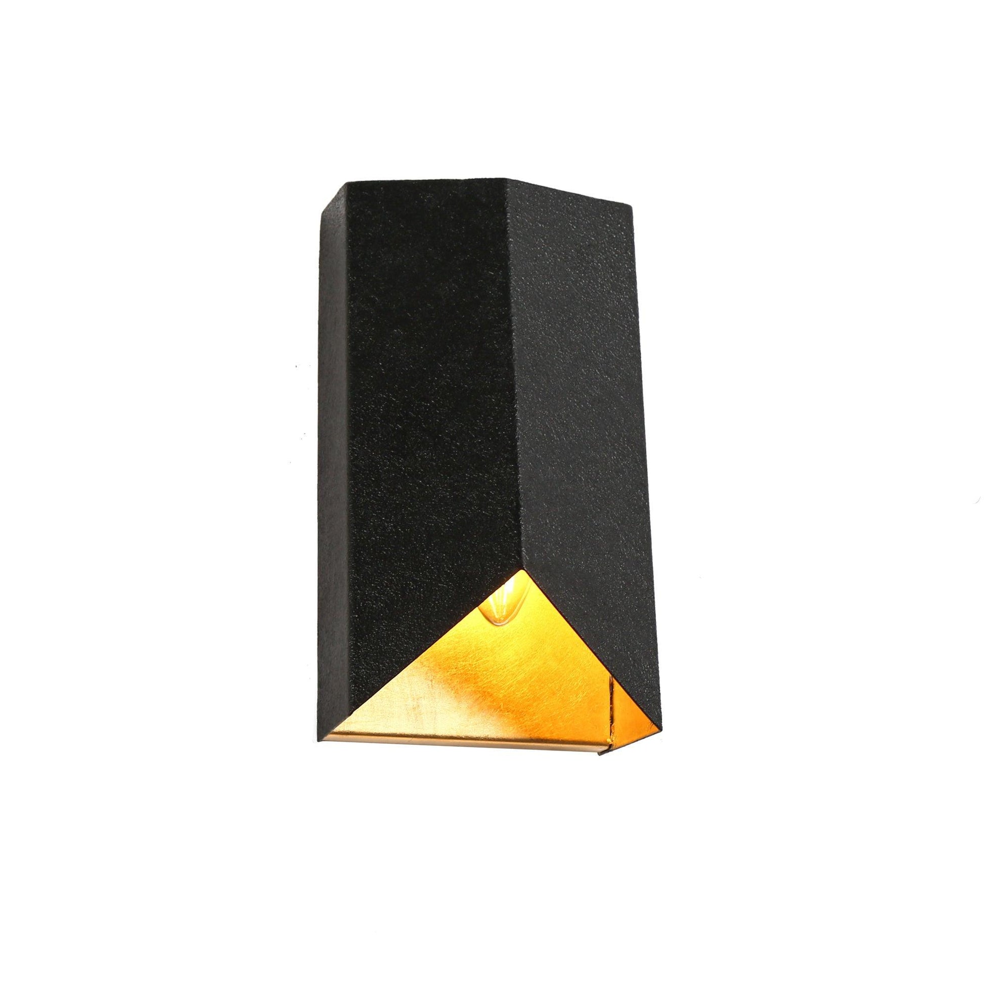 1-Light Black Gold Wall Sconce - Belles Lighting