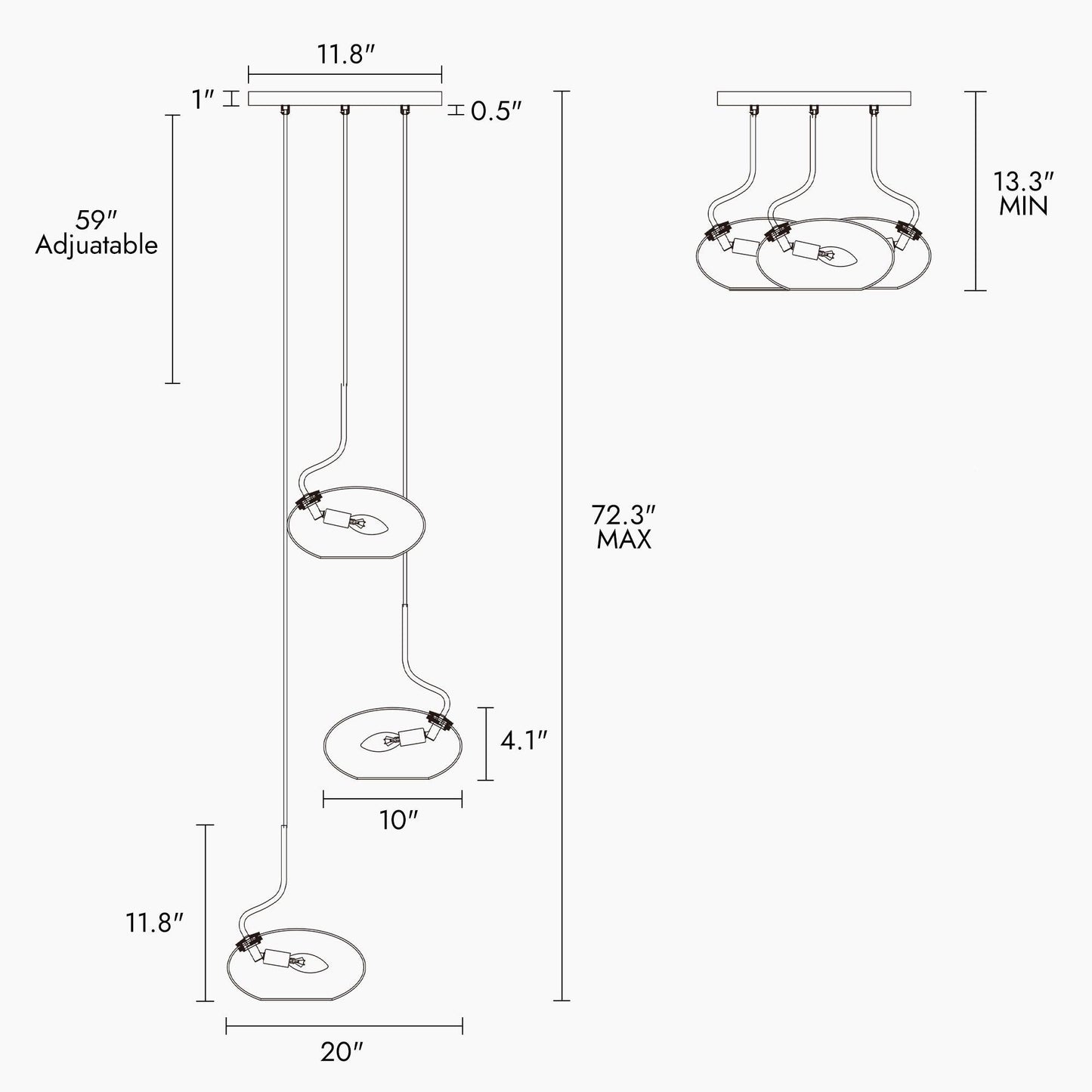 3-Light Cluster Frosted Glass Pendant Light - Belles Lighting