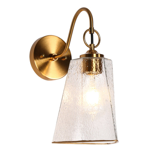 Sallingboe 1-Light Modern Gold with Texture Glass Wall Sconces