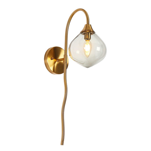 1-Light Gold Swing Arm Wall Sconces Light - Belles Lighting