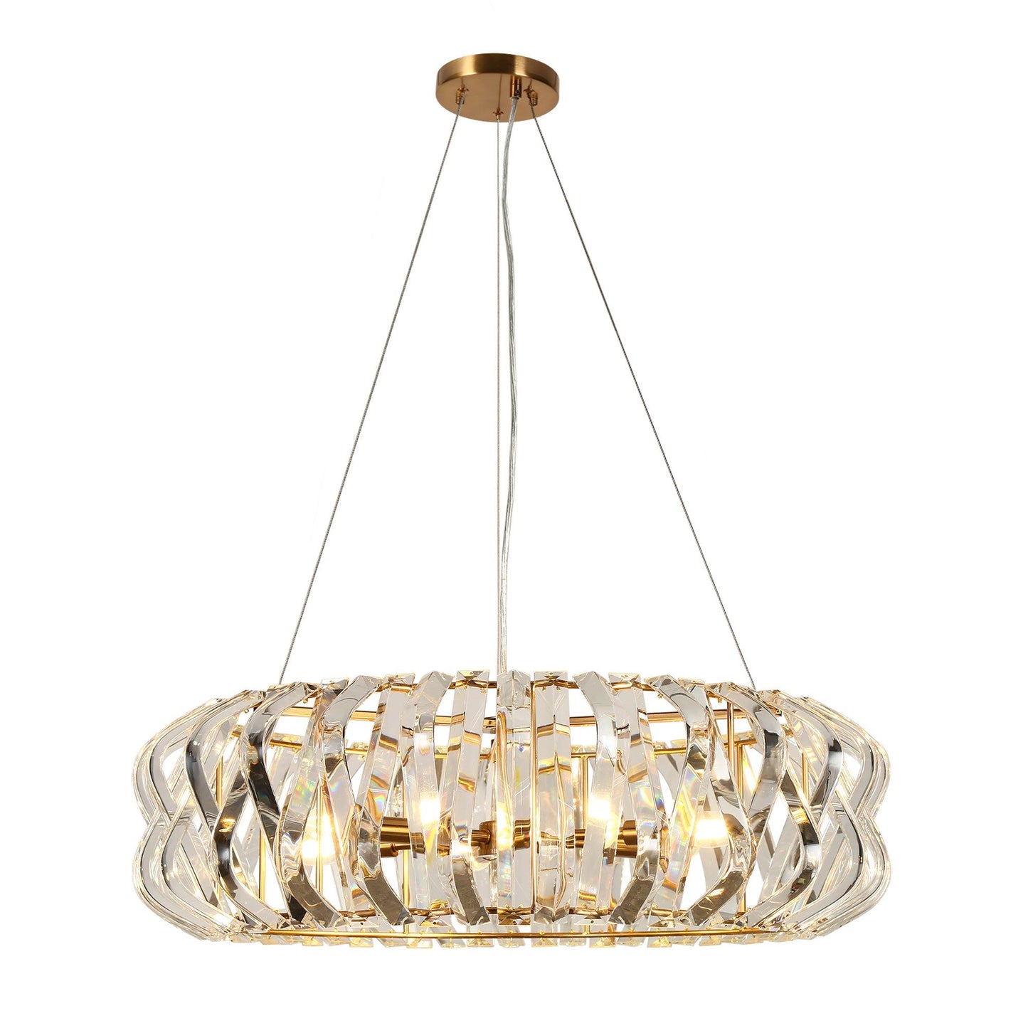 6-Light Drum Crystal Chandelier Lights - Belles Lighting