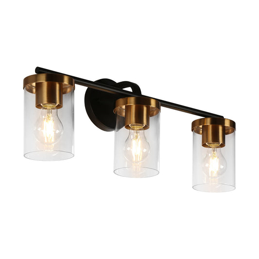 Elysionoal 3-Light Black and Gold Vanity Light