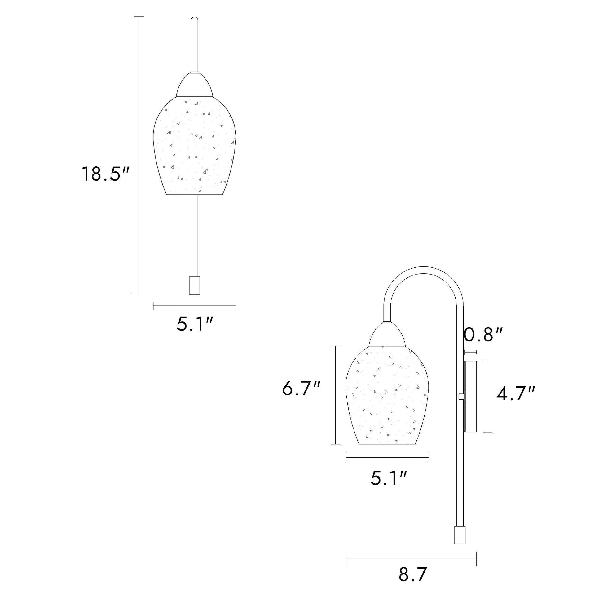 1-Light Gold Seeded Glass Wall Sconce - Belles Lighting