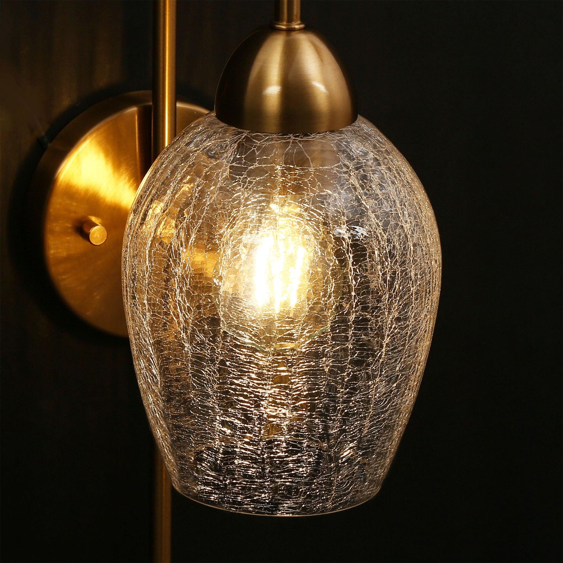 1-Light Gold Seeded Glass Wall Sconce - Belles Lighting