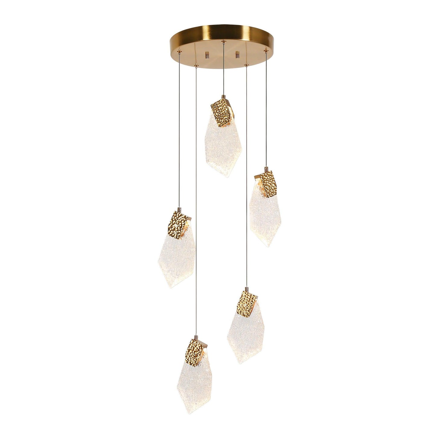 5-Light LED Cluster Gold Pendant Light - Belles Lighting