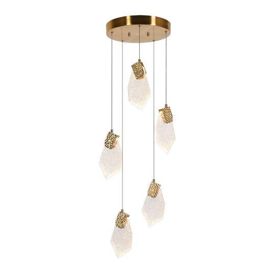 5-Light LED Cluster Gold Pendant Light - Belles Lighting