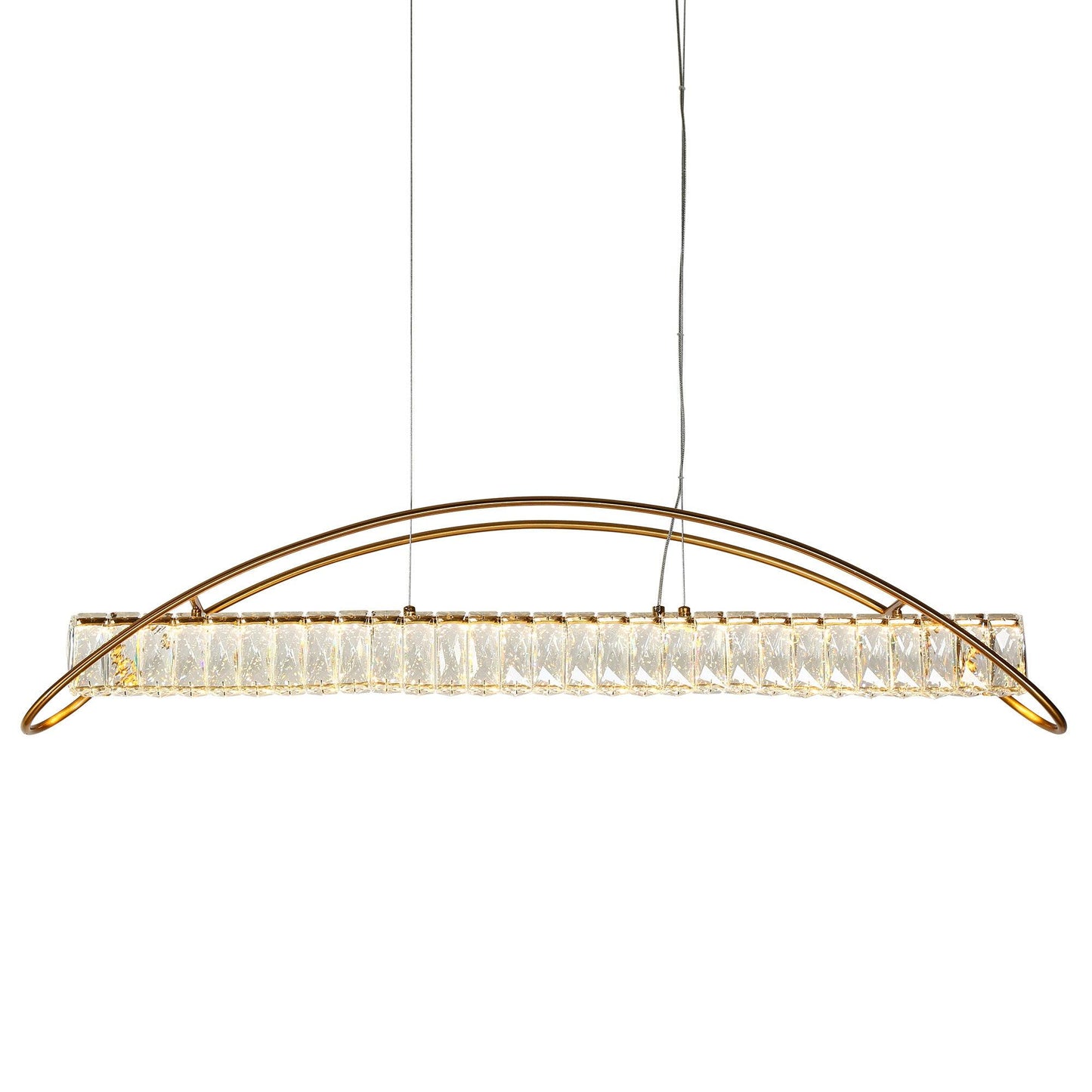 1-Light Gold LED Crystal Kitchen Island Chandelier - Belles Lighting