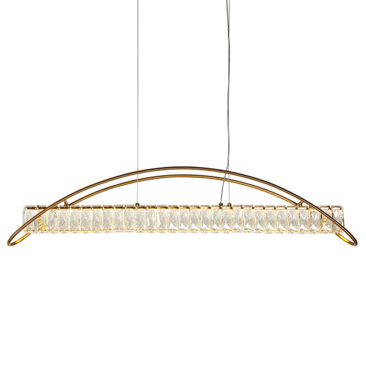 1-Light Gold LED Crystal Kitchen Island Chandelier - Belles Lighting