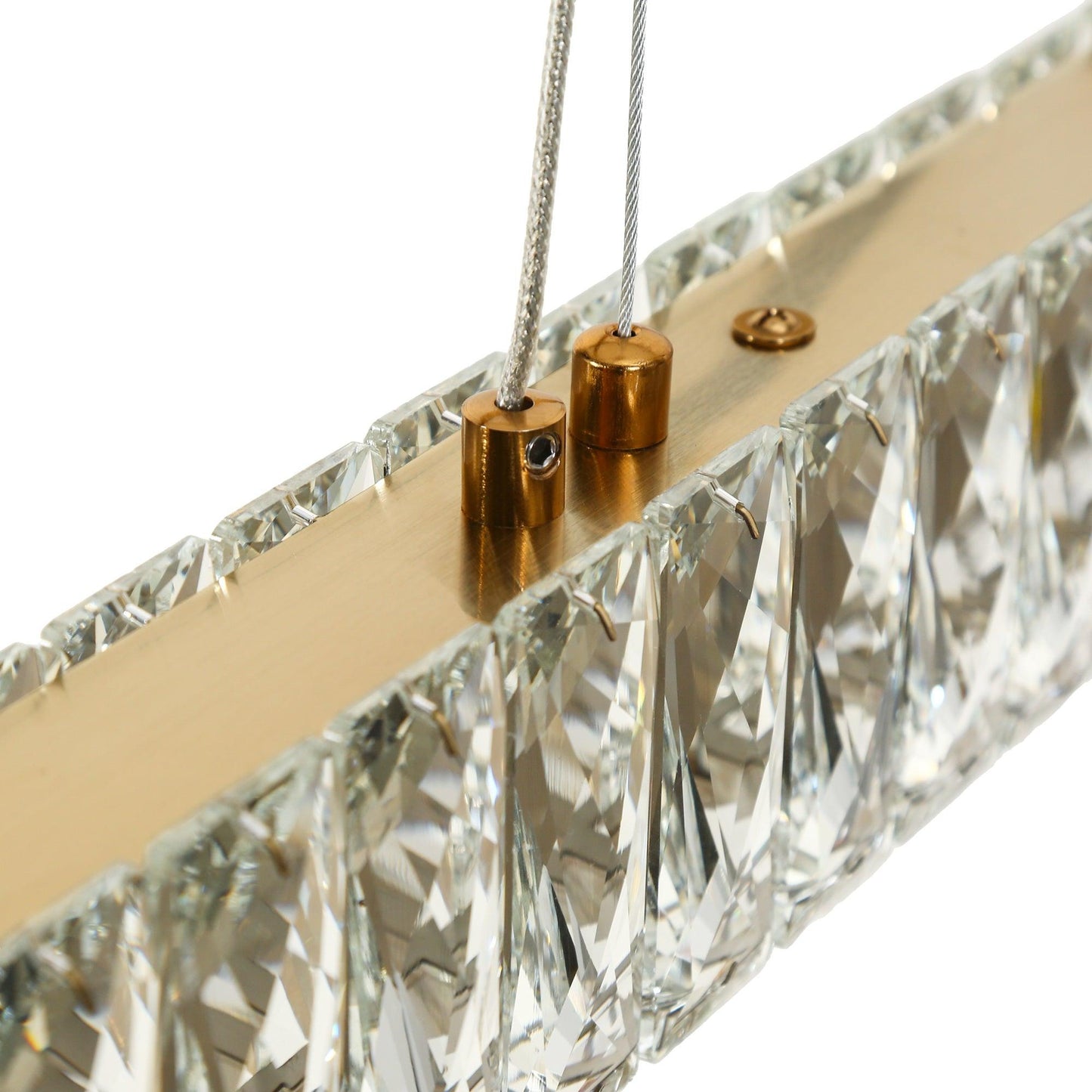 1-Light Gold LED Crystal Kitchen Island Chandelier - Belles Lighting