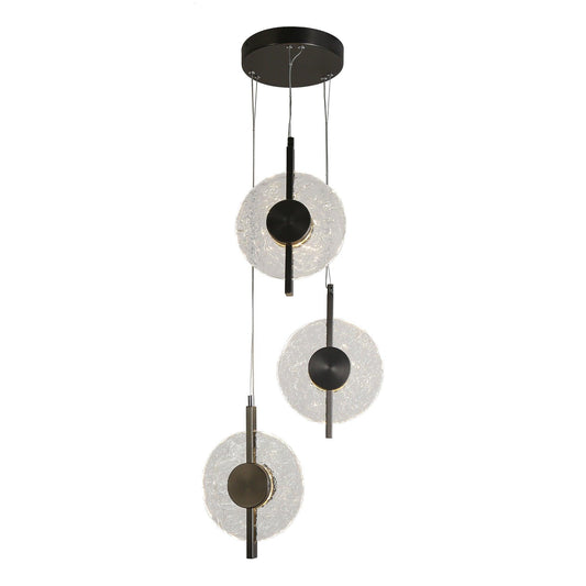 3-Light LED Black Cluster Glass Pendant Light - Belles Lighting