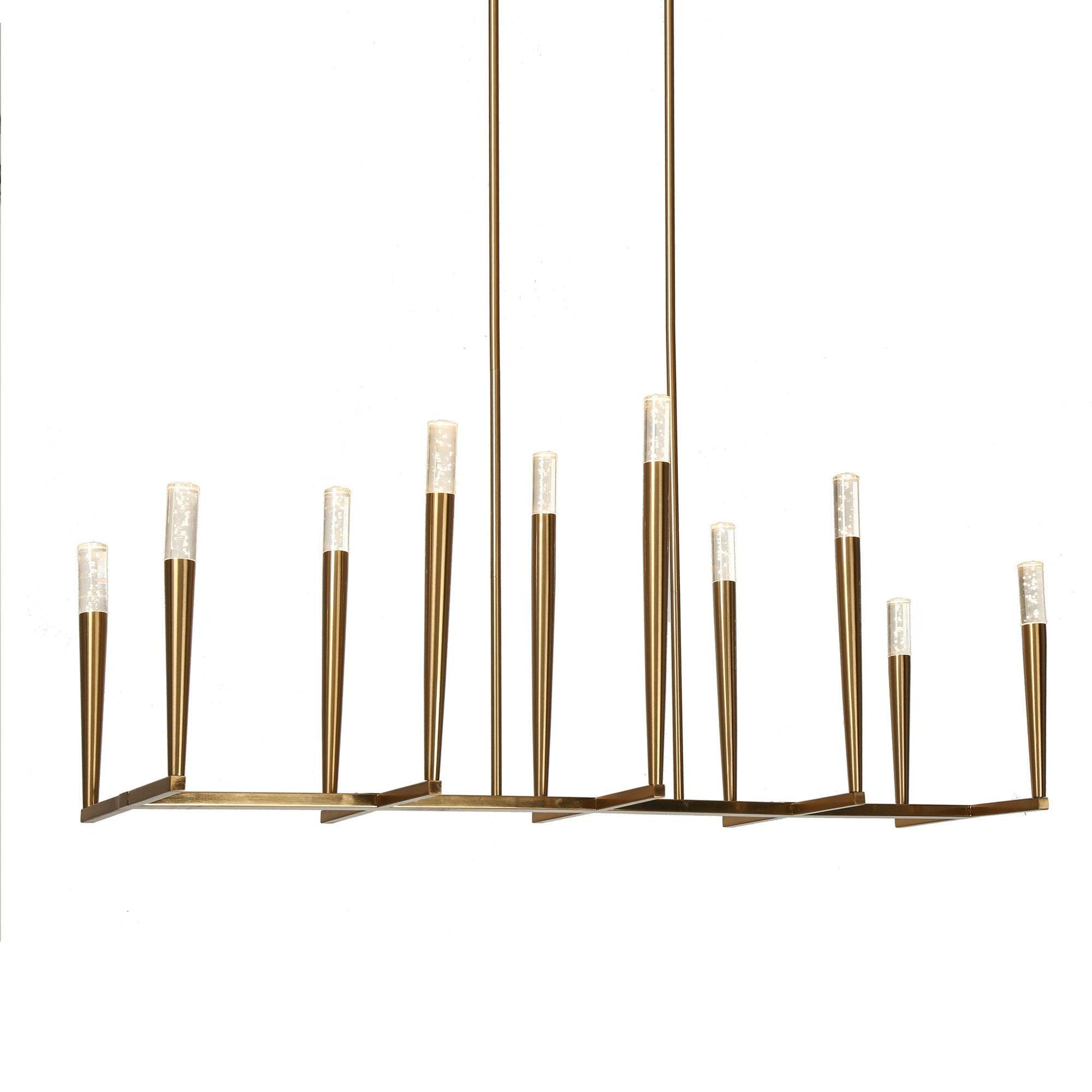 10-Light Gold LED Kitchen Island Chandeliers - Belles Lighting