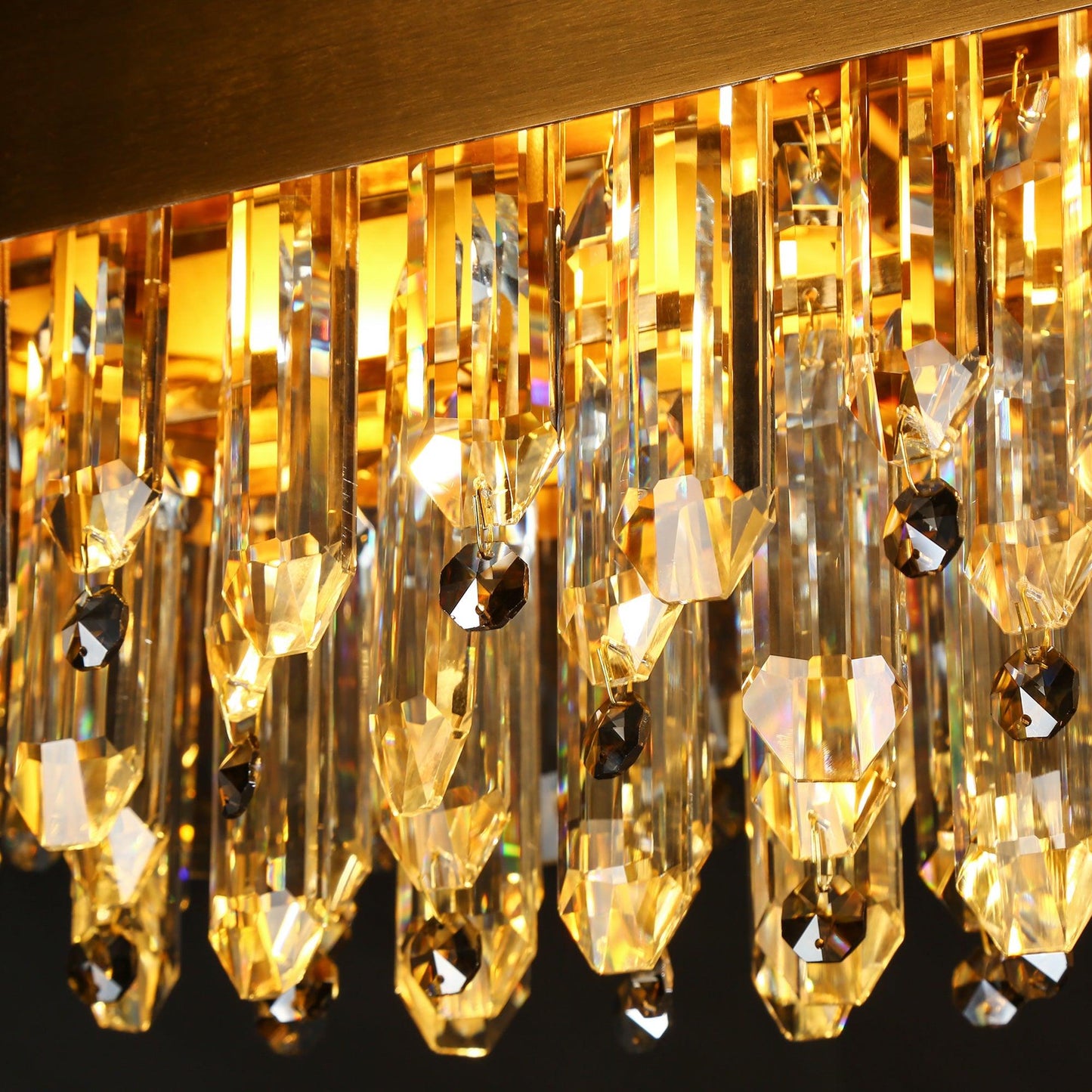 10-Light Gold Crystal Kitchen Island Chandeliers - Belles Lighting