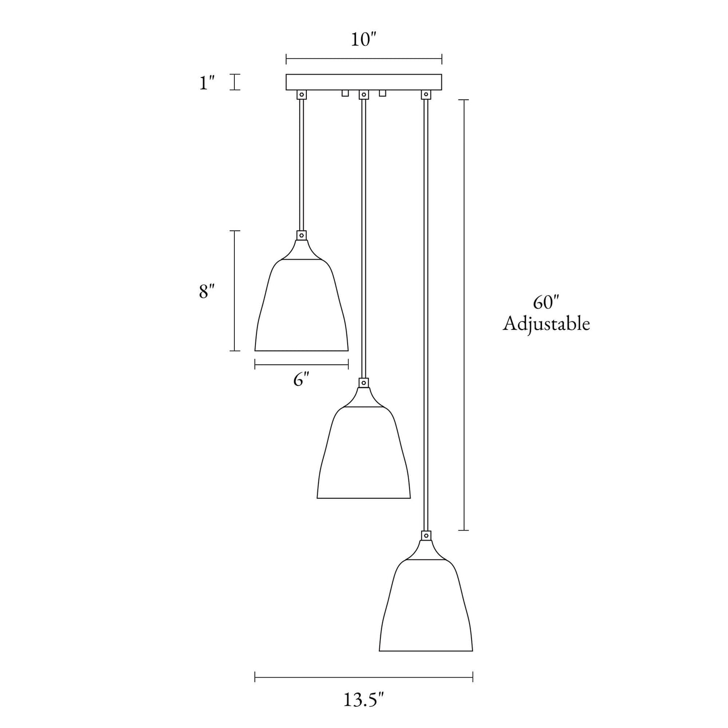 Modern Gold 3-Light Cluster Pendant Light with Bell-shaped Textured Glass Shade