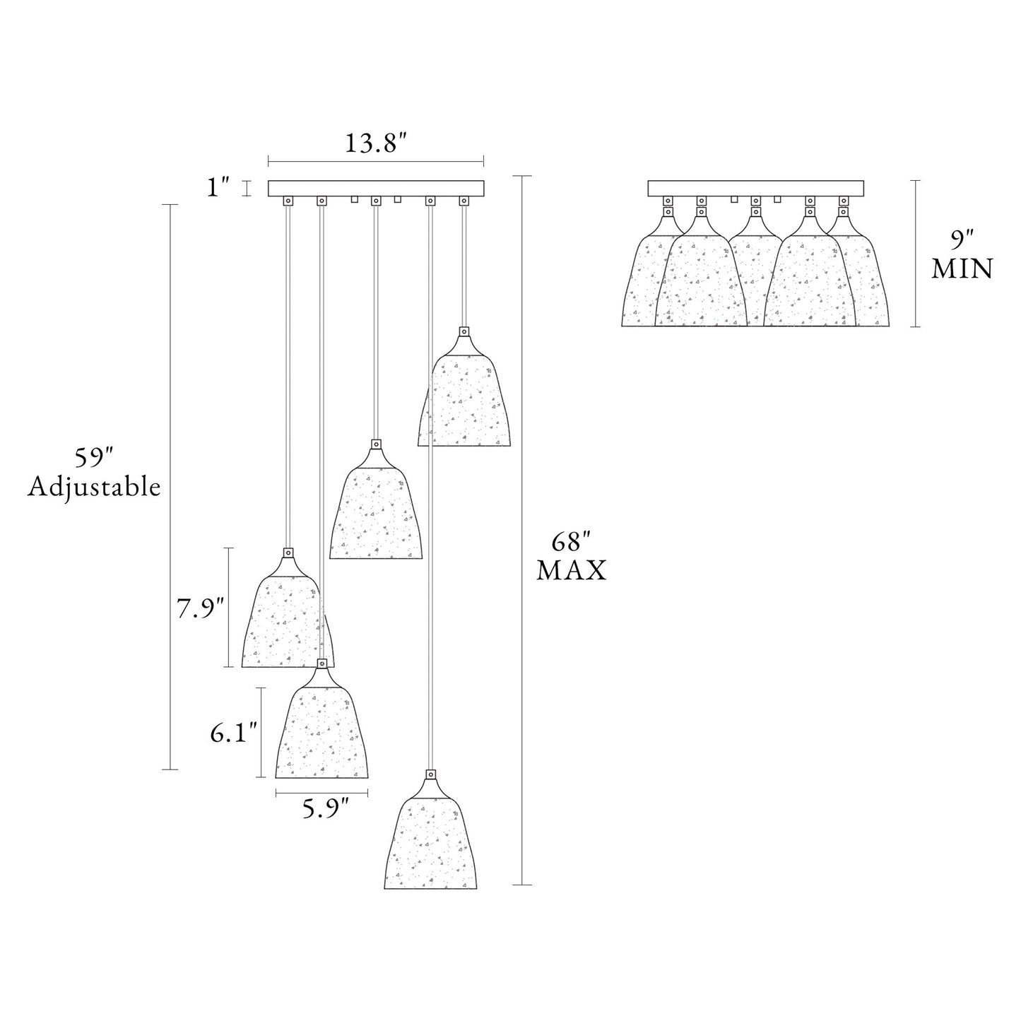 Dolohovstrout 5-Light Small Brass Chandelier