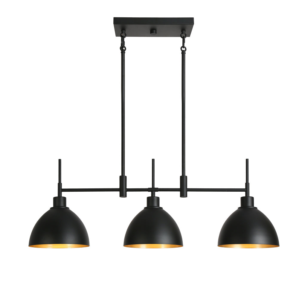 Astrephyra 3-Light 33-in Black Modern Linear Kitchen Island Light