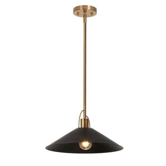 Raratienner 1-Light 14" Black and Gold Modern Pendant Light Fixtures