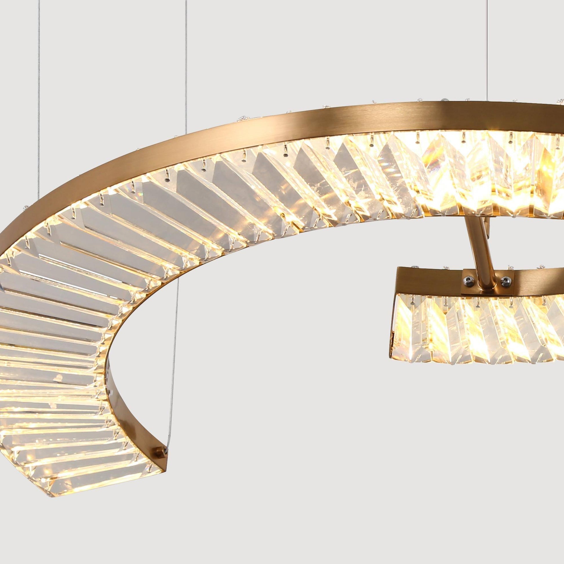 LED Gold Crystal Kitchen Island Chandelier - Belles Lighting