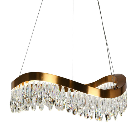 Crystal Drum LED Gold Chandelier Lights - Belles Lighting