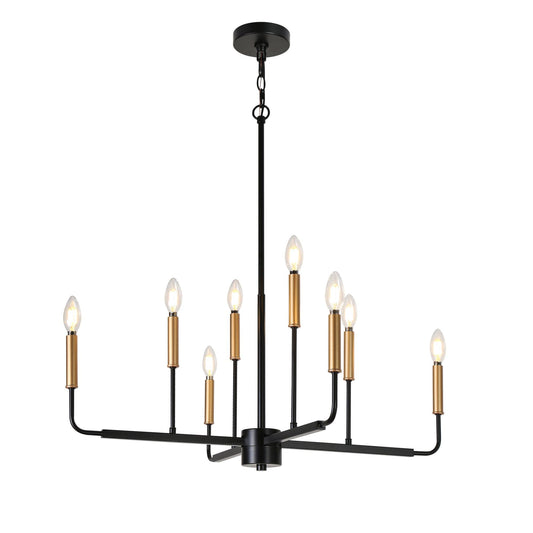 Ukiiyoa 8-Light Large Black Chandelier