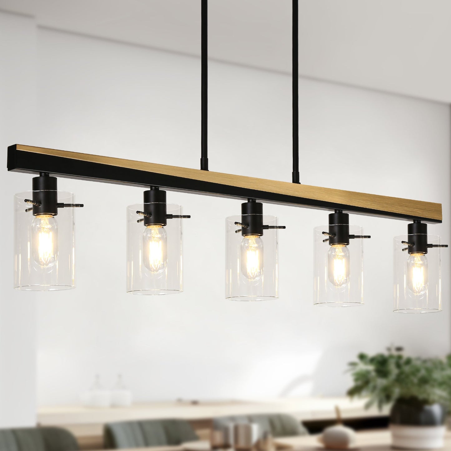 Fagerlund 5-Light Oversized Black Island Light