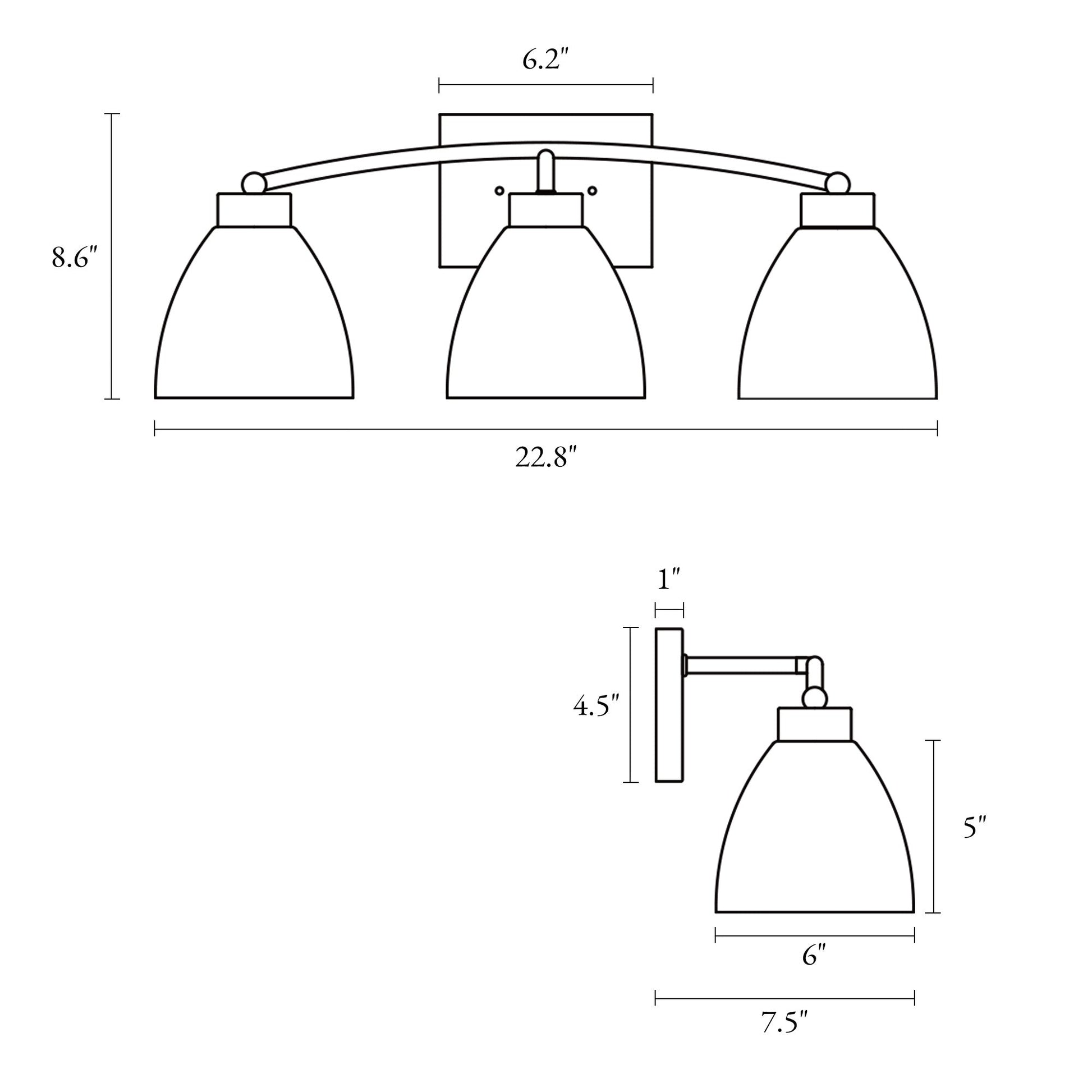 Jacqueling 3-Light White Vanity Light