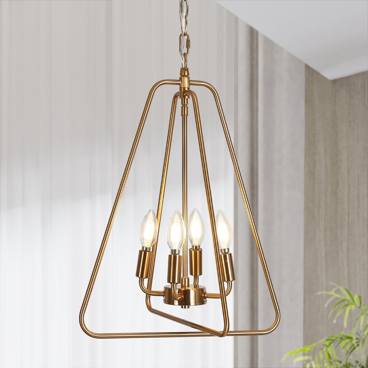 Eskiltuna 4-Light Small Brass Chandelier