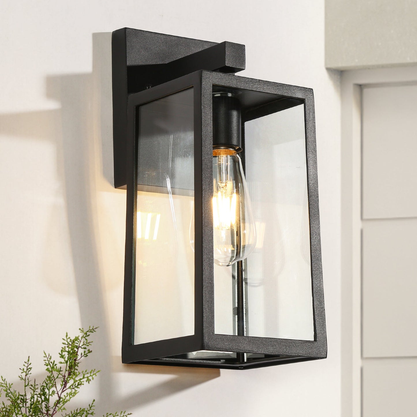 Andromacanican 6.7"H 1-Light Black Outdoor Wall Light