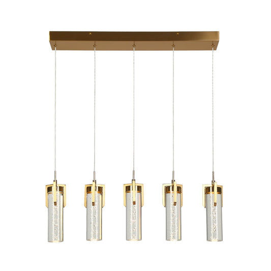 Kityriogrip 5-Light 29-in Gold Modern Cluster LED Island Light