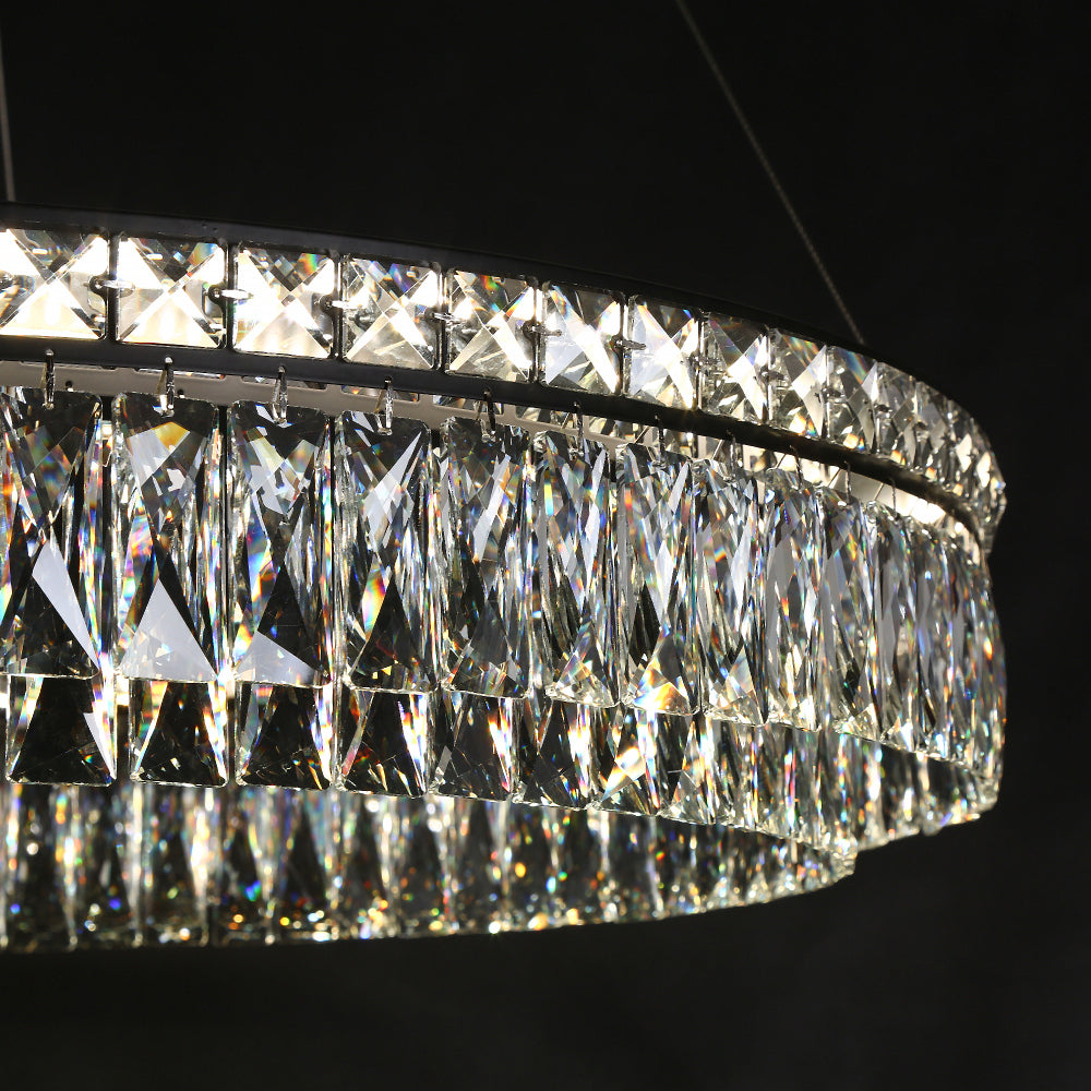 Ptolemile 1-Light Large Black Crystal LED Chandelier