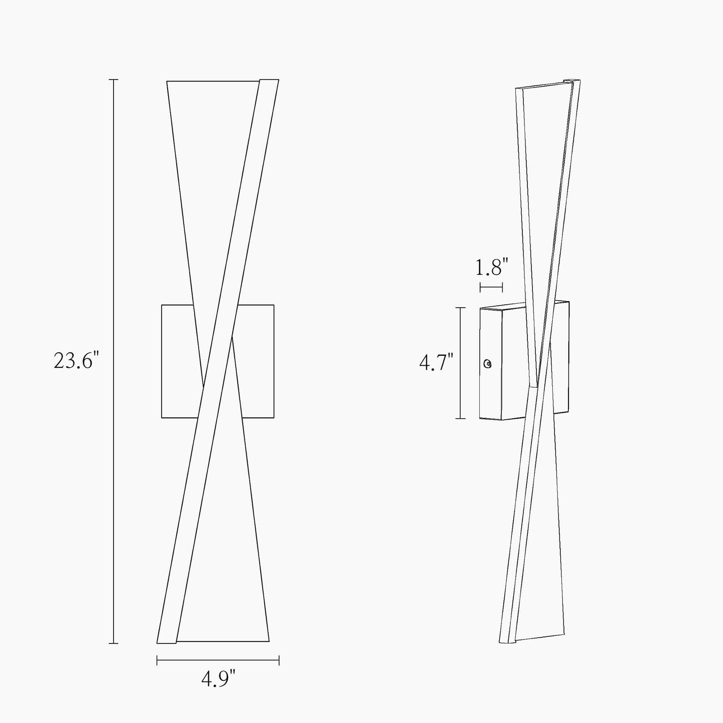 Modern 2-Light LED Wall Light Sconce