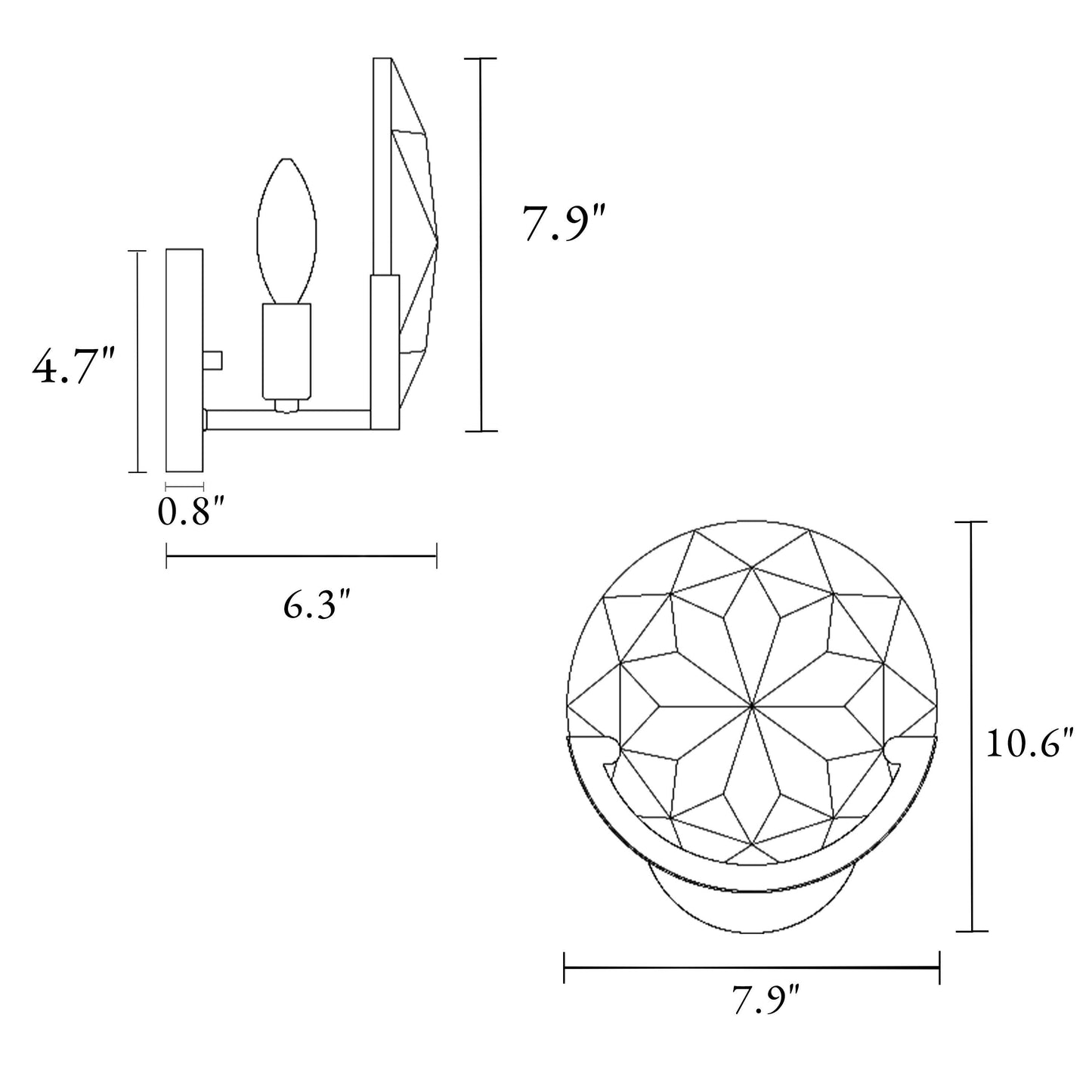 1-Light Crystal Wall Sconce Lamp - Belles Lighting