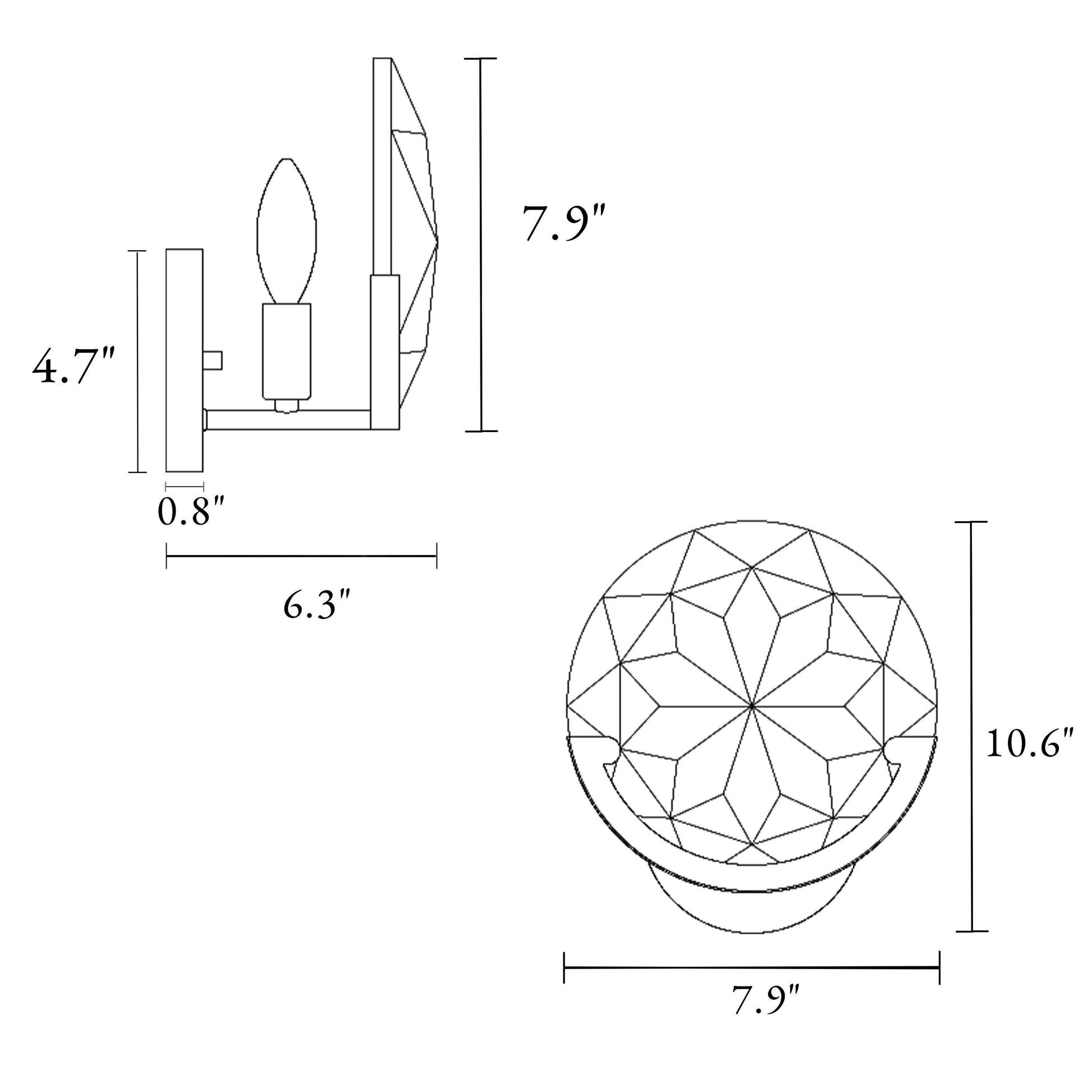 1-Light Crystal Wall Sconce Lamp - Belles Lighting