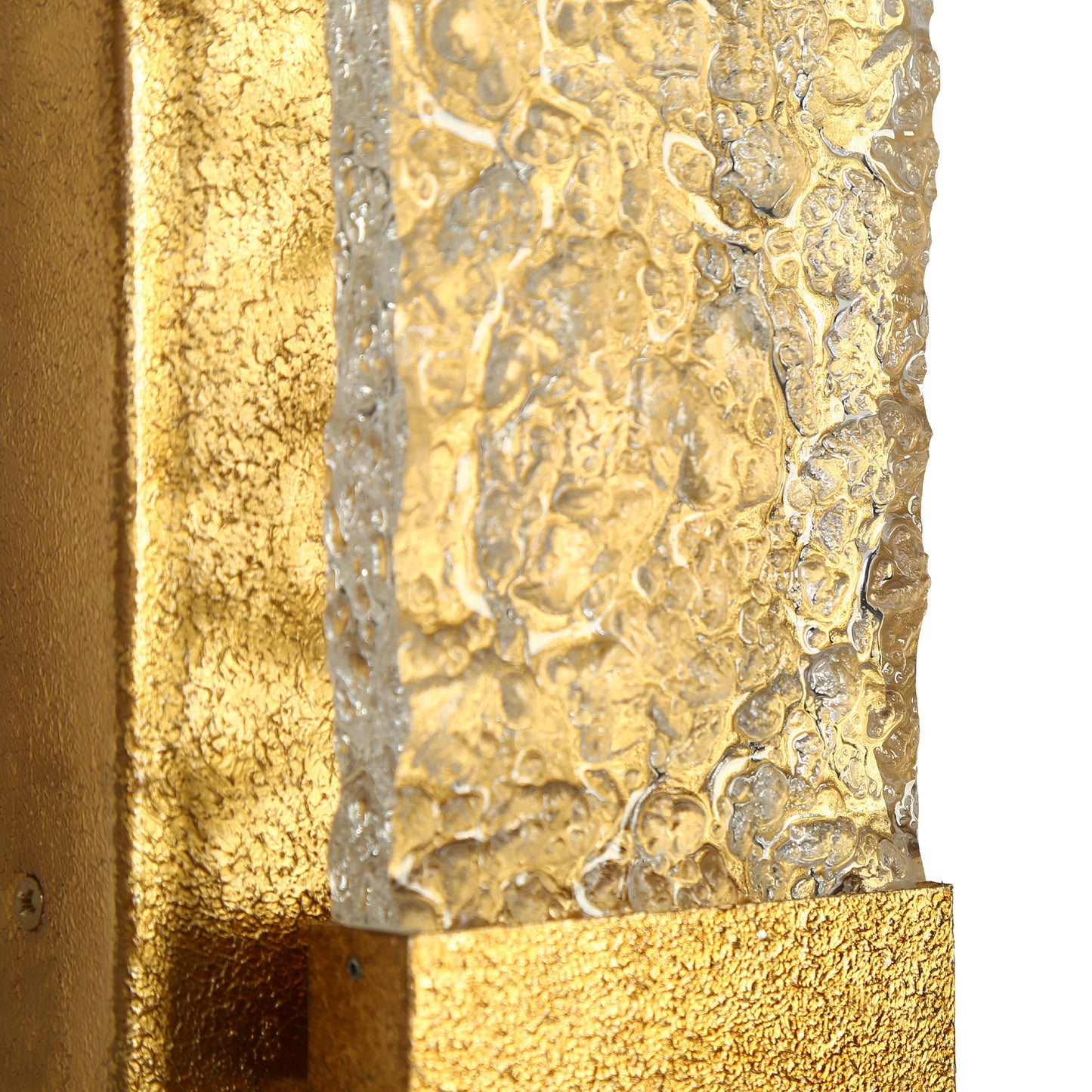 Modern 1-Light LED Gold Leaf Glass Wall Sconce