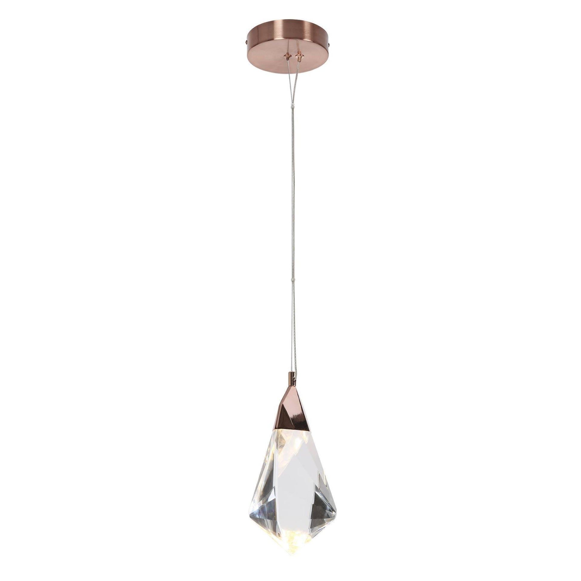 1-Light Crystal LED Pendant Lights - Belles Lighting