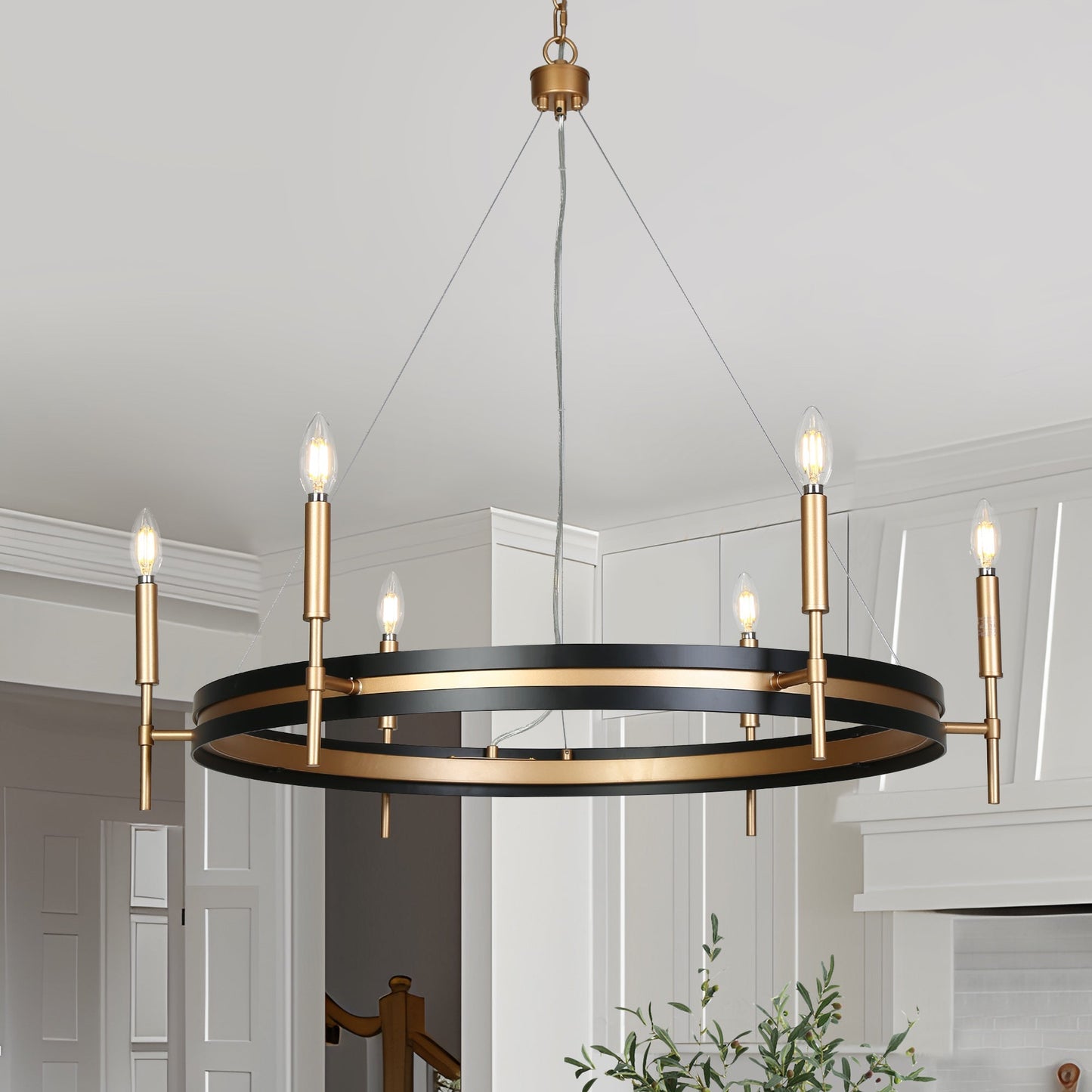 Froebon 6-Light Large Black Chandelier