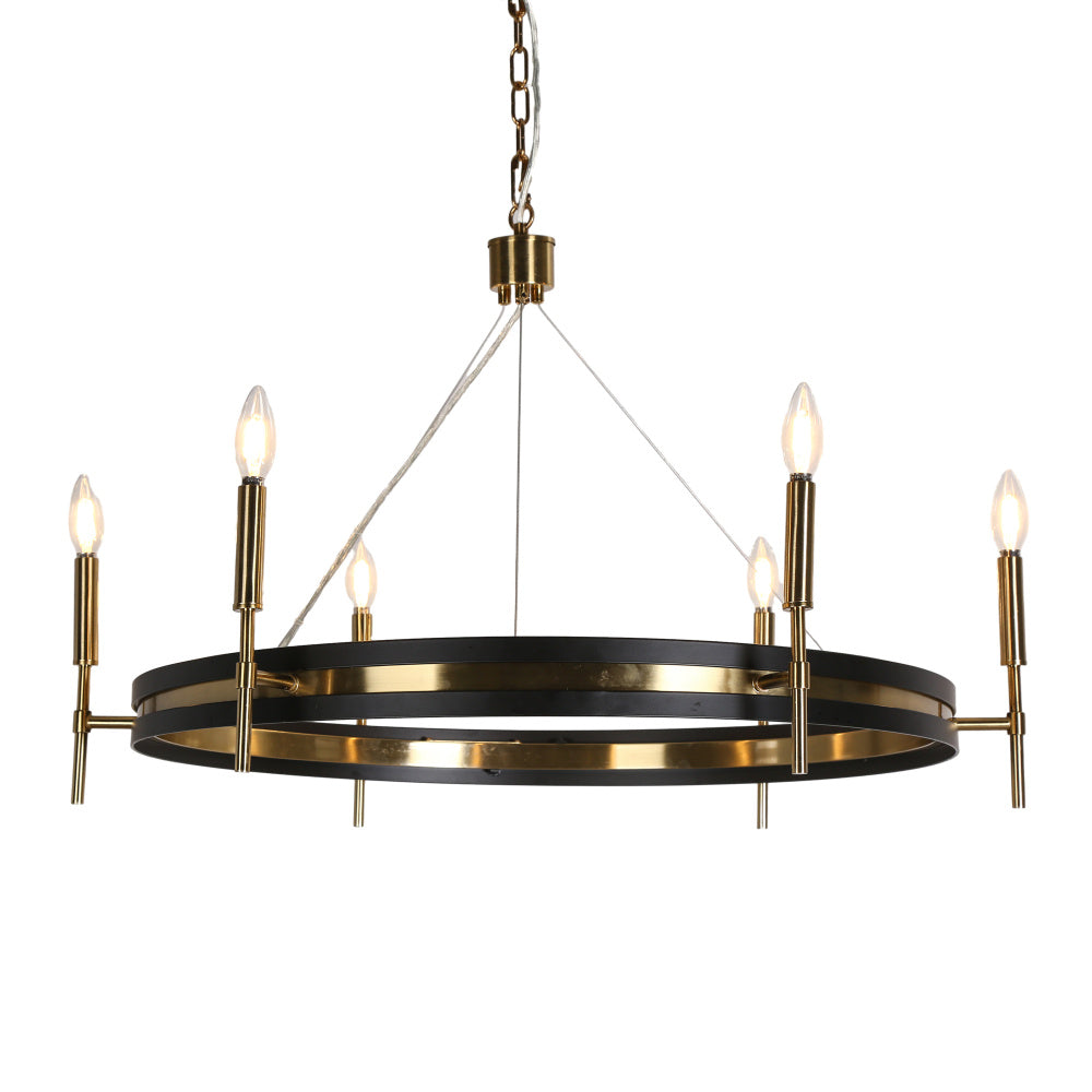 Froebon 6-Light Large Black Chandelier