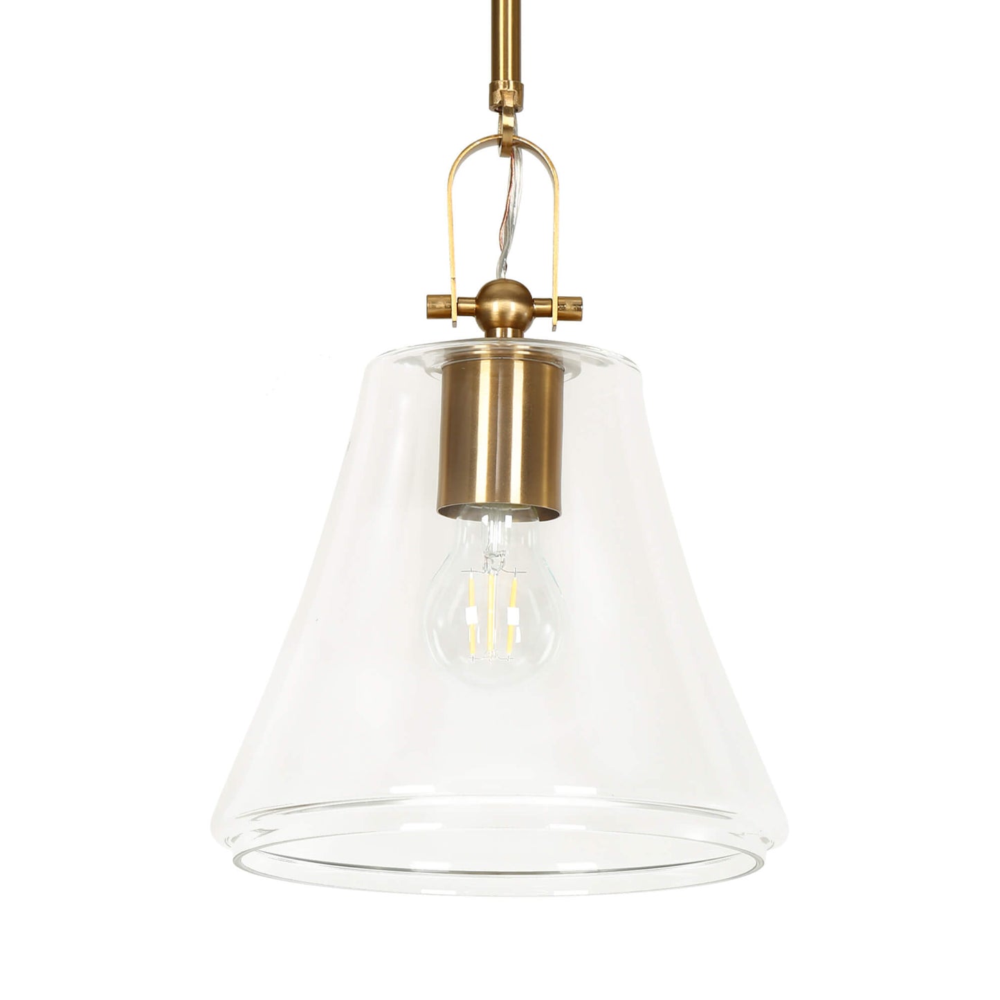 Modern Pendant Light Gold with Clear Glass Shade