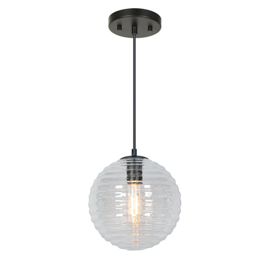 1-Light Mini Globe Black Pendant