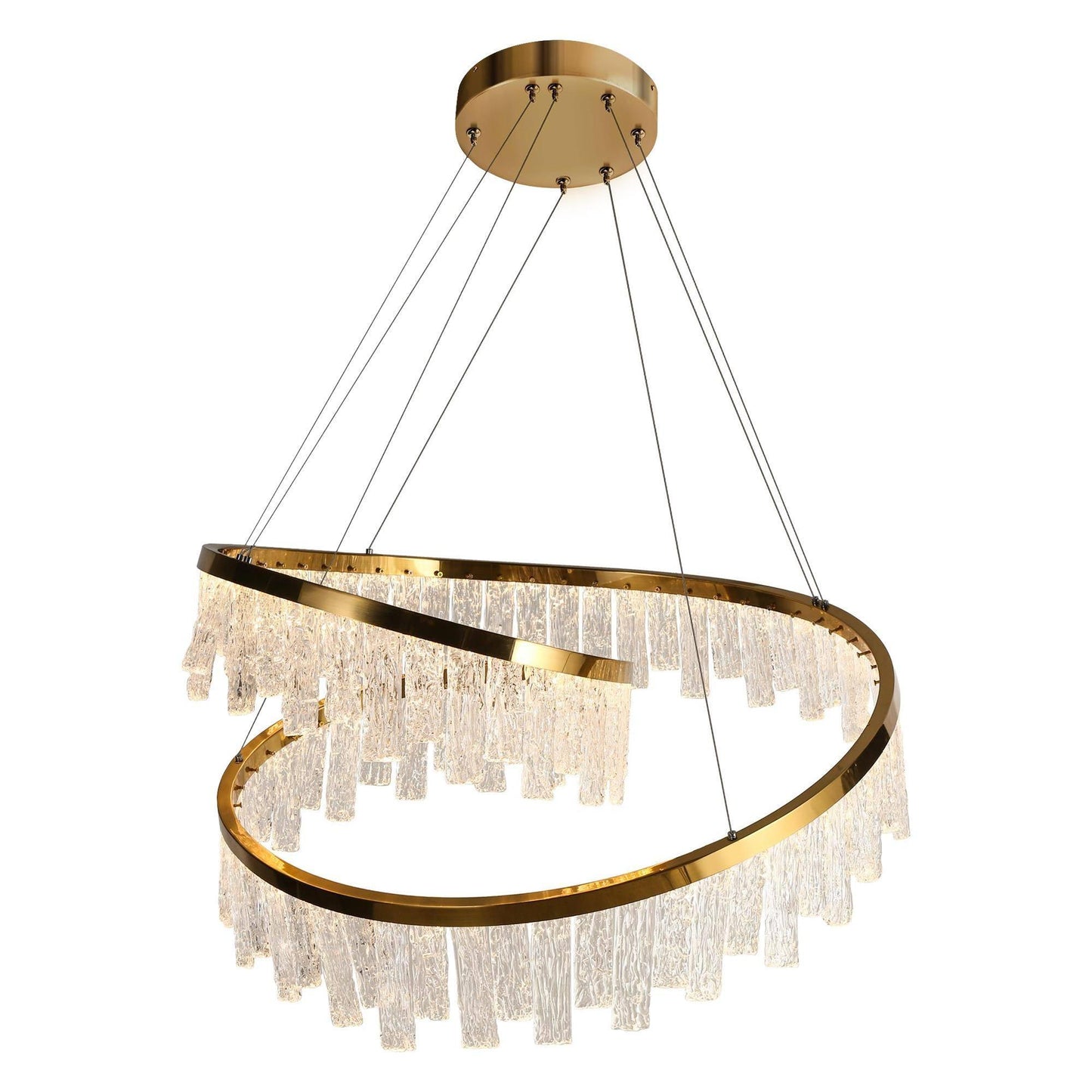 1-Light LED Brass Chandeliers - Belles Lighting