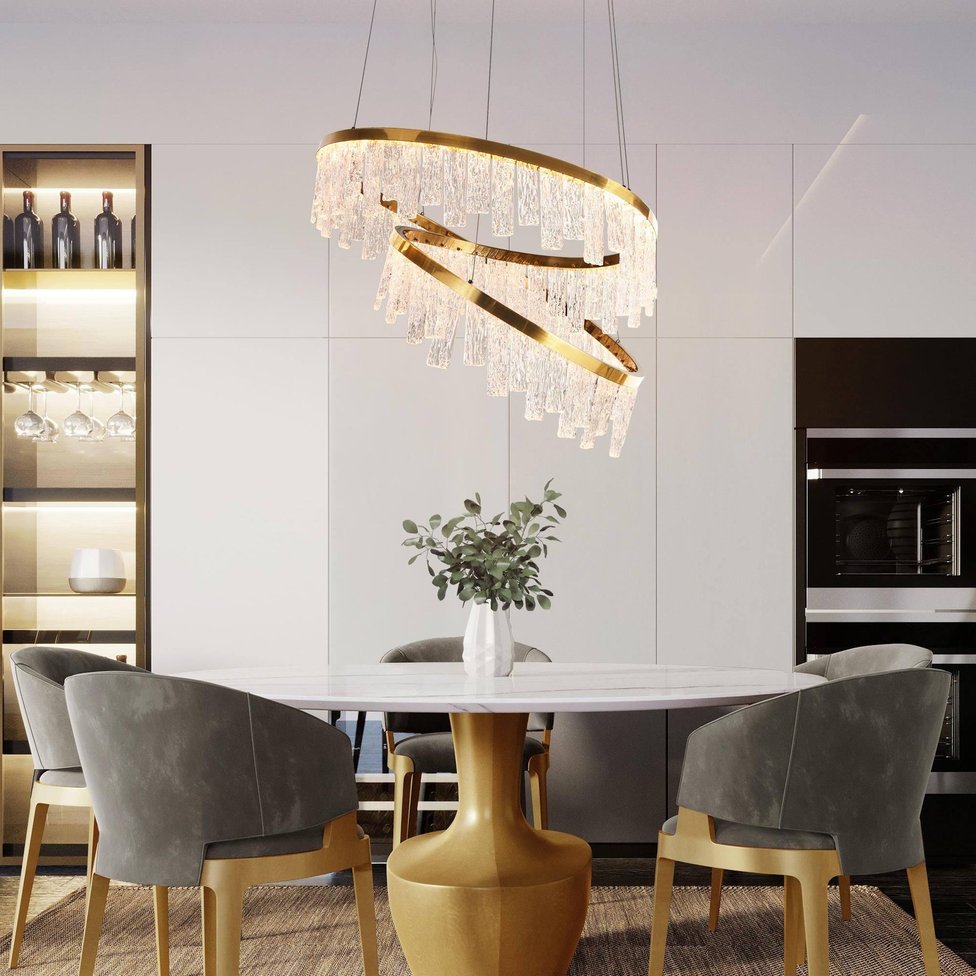 1-Light LED Brass Chandeliers - Belles Lighting