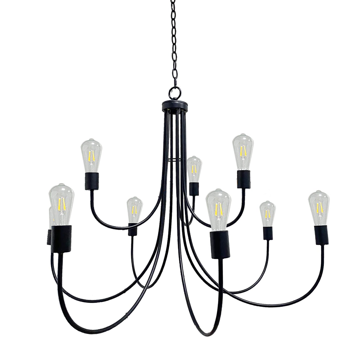 Dockpusarry 9-Light Oversized Black Chandelier