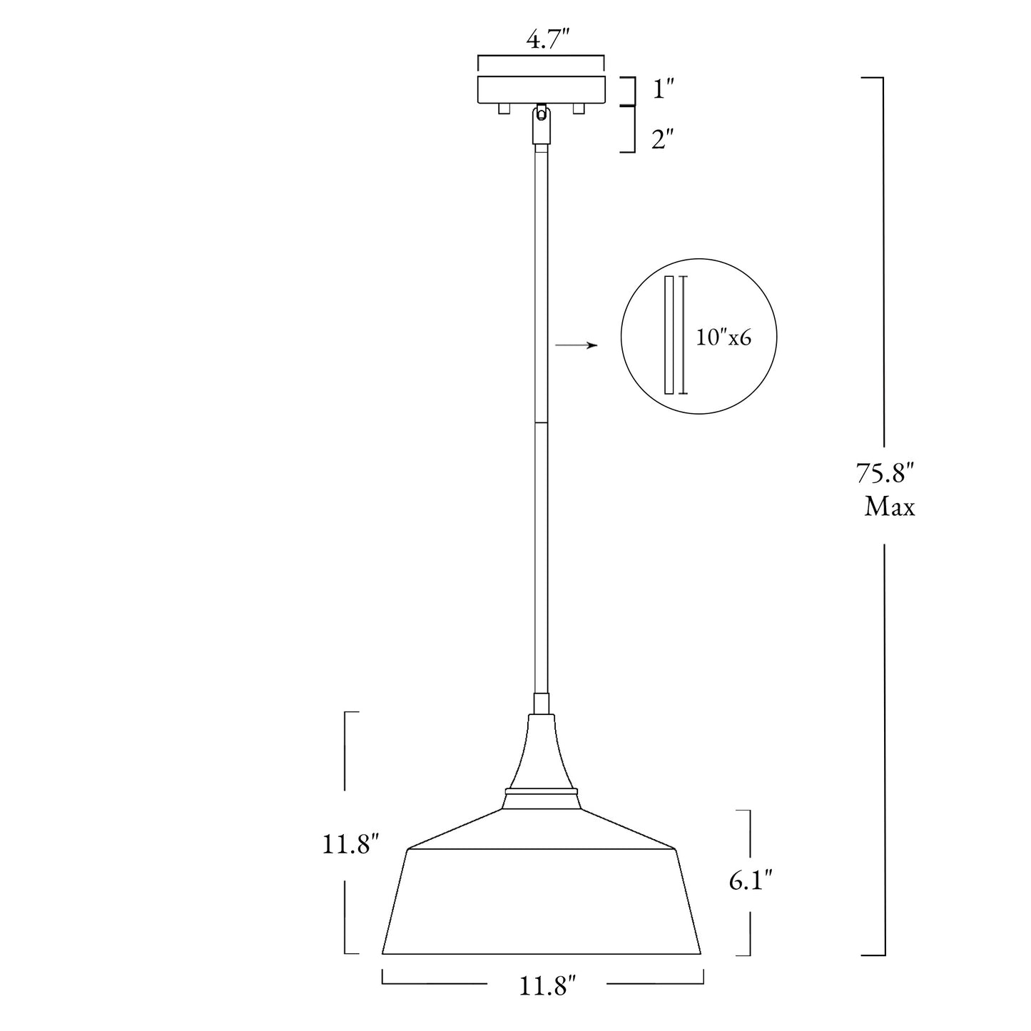 Modern 1-Light Clear Glass Gold Brass Pendant Light