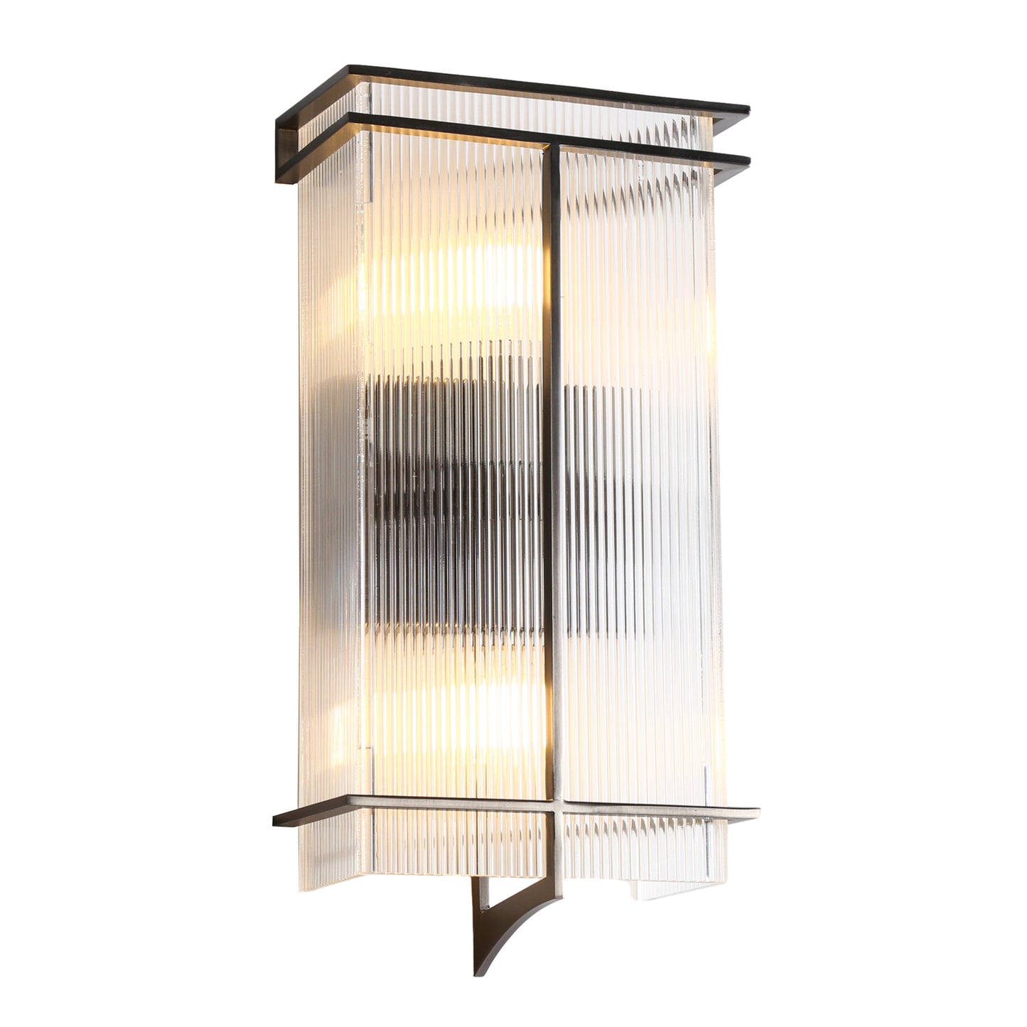 Modern 2-Light Black Glass Wall Sconce