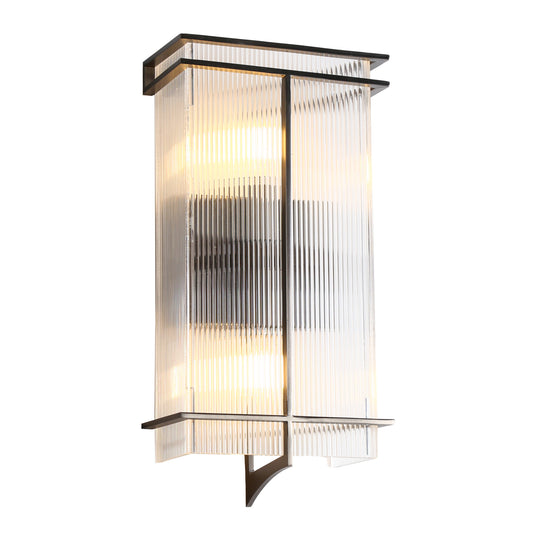 Modern 2-Light Black Glass Wall Sconce